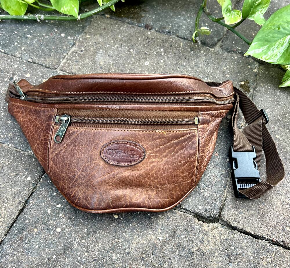 Overland Outfitters brown leather fanny pack